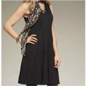 Cabi Fit & Flare Flounce Mini Dress Classic Timeless Work Office Twee Chic S